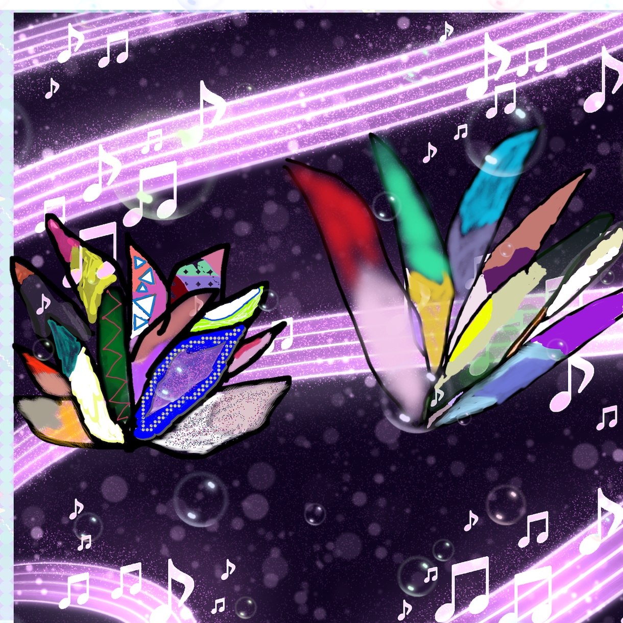 花がちゅうしんにしています 花のイラストで２つならべています色はじゆうにしました イメージ1
