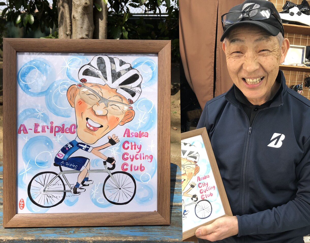 色紙に水彩・手描きであたたかい似顔絵描きます 贈り物にオススメのまるでスルメ！味のあるほっこりする似顔絵 イメージ9