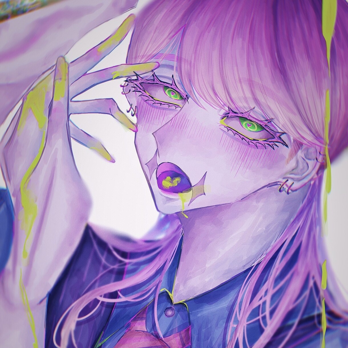 SNSアイコンお描きします 毒々しい色と睫毛にこだわります イメージ3