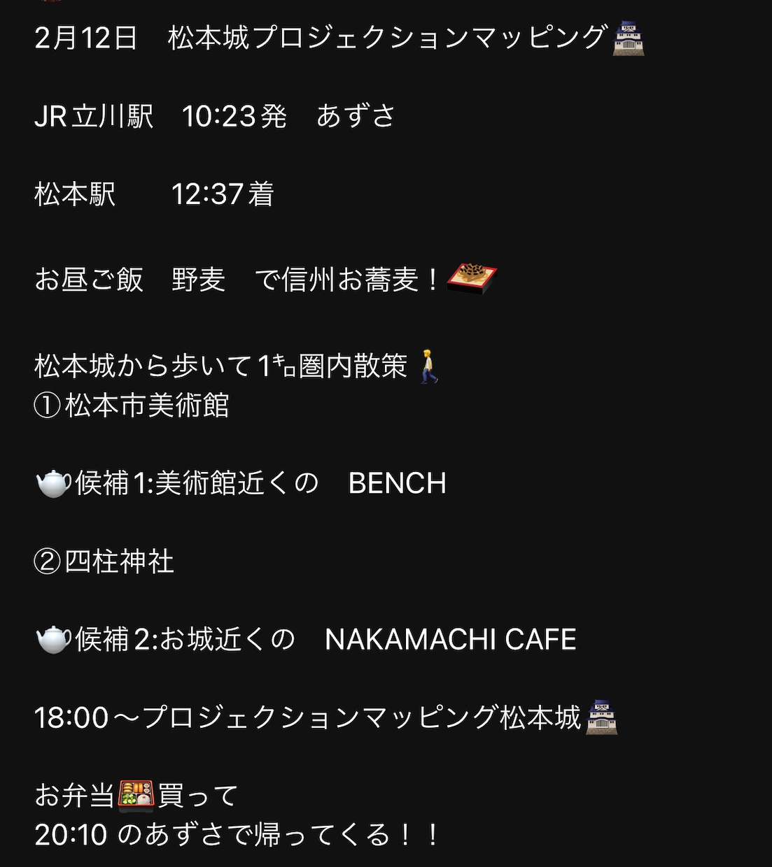 デート（お出かけ・遊び）1日プラン練ります ★お出かけ大好き！プランは任せてください★ イメージ2