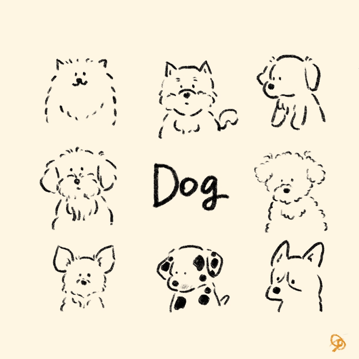 〇〇（犬）が△△しているシンプルイラストを描きます 初心者でも簡単オーダー！シンプルでかわいいイラスト イメージ1