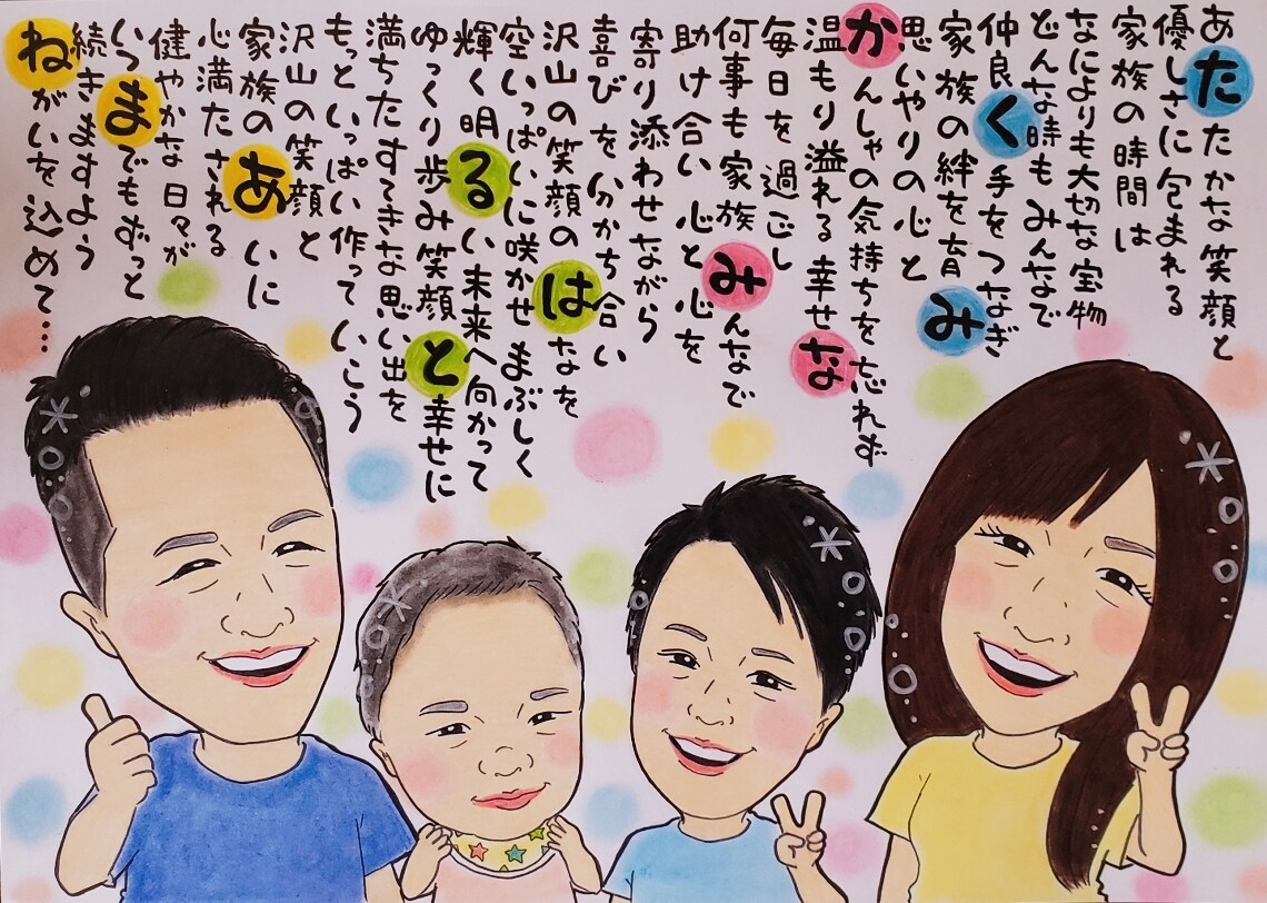 世界にひとつの似顔絵お名前詩を作成致します 各種プレゼントやご自宅用にと大人気です♪ イメージ3