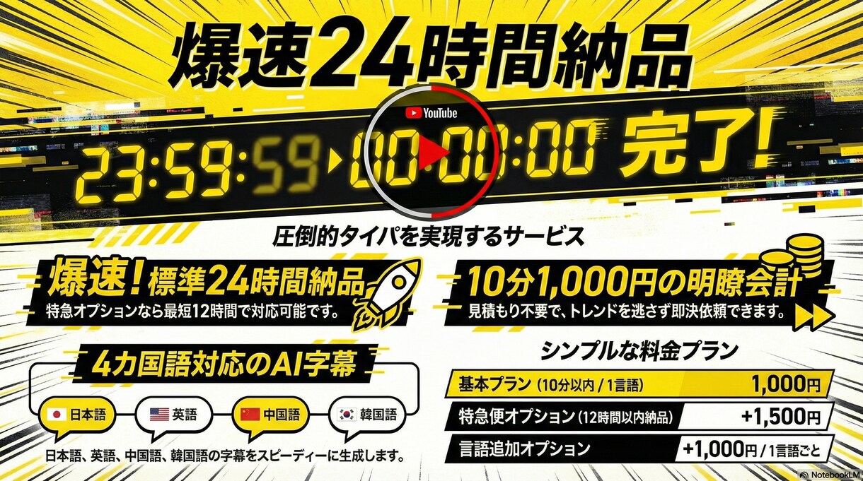 30分まで3,000円⇒字幕・カット他編集します 素材30分以内なら字幕・テロップ・カット含めて編集します イメージ5