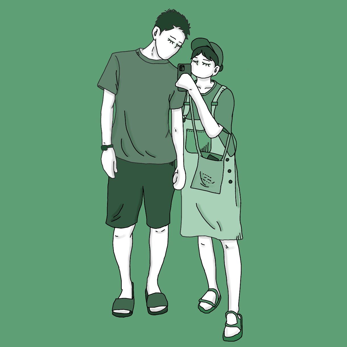カップル向け❤︎お好きな色で思い出イラスト描きます 大切な瞬間をイラストに残してみませんか？ イメージ1