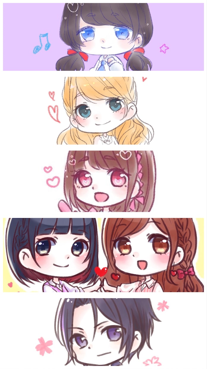 SNSアイコンにミニキャラ・似顔絵お描きします *ﾟ ゆるふわ＆優しい雰囲気のミニキャラをお描きします ゚* イメージ3