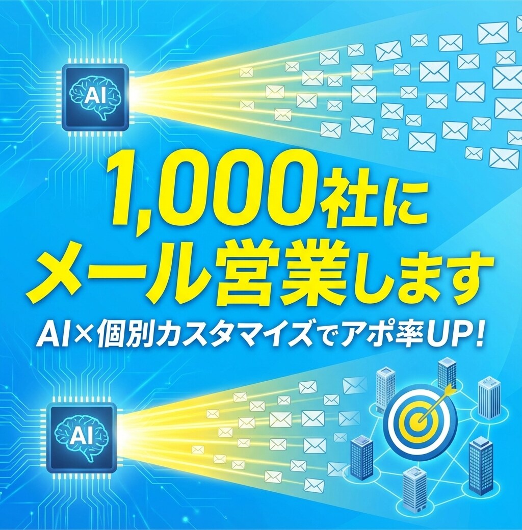 メール営業代行します AI×個別カスタマイズでアポ率UP！1,000社へアプローチ イメージ1
