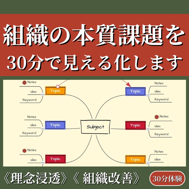 組織の本質課題を30分で見える化します マインドマップで理念浸透と組織改善を支援 イメージ1