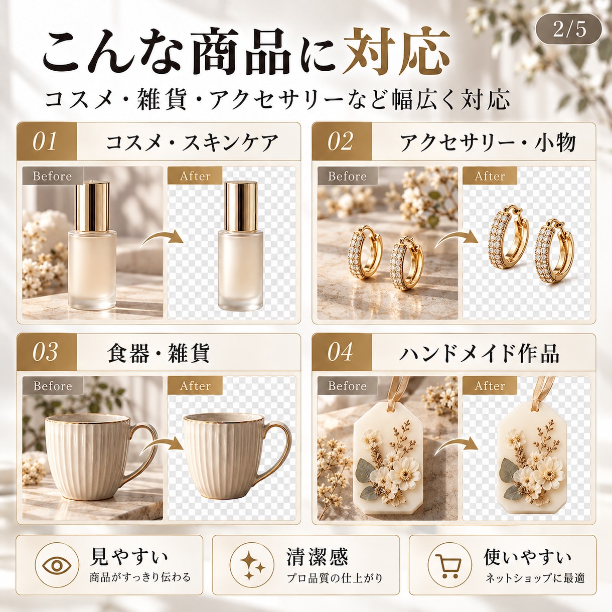ネットショップの商品写真を背景透過します 商品写真1枚からOK！先着3名様1,000円 イメージ2