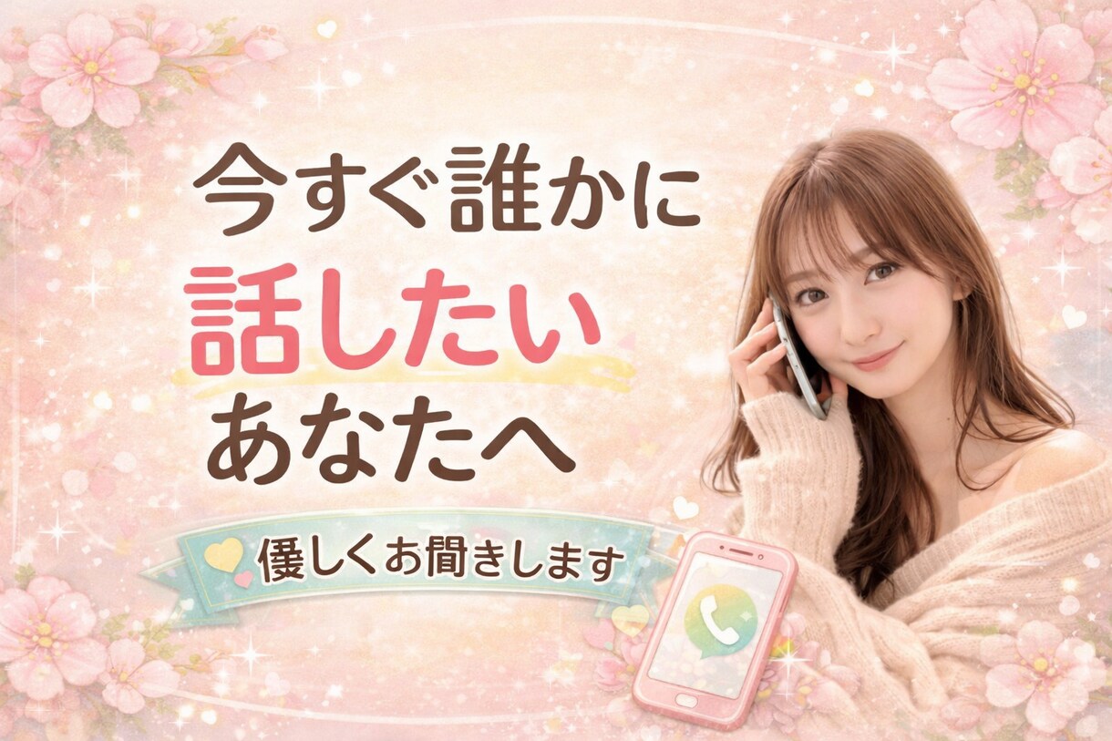 今すぐ話したいあなたへ、優しくお聞きします うまく話せなくても大丈夫。ゆっくり聞きます。 イメージ2