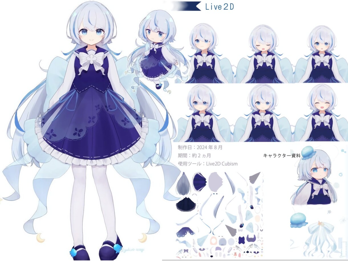 ゆるめ+かわいいキャラクターイラストを制作します MVやVの配信向けのイラスト、パーツ分けもok！ イメージ3