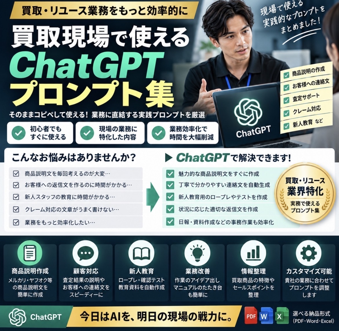 買取現場で使えるAIプロンプト集を作成します 買取業務を効率化する実践プロンプト集 イメージ1