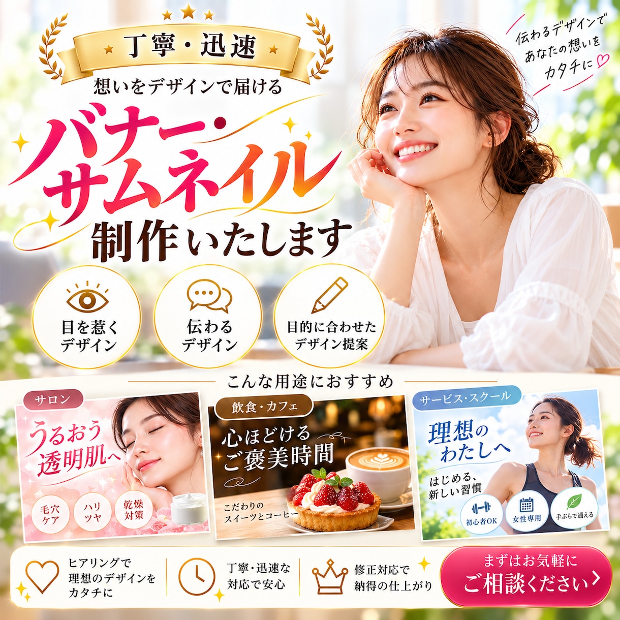 伝わるバナー・サムネイル作ります 商品・サービスをひと目で理解できるデザインに仕上げます イメージ1