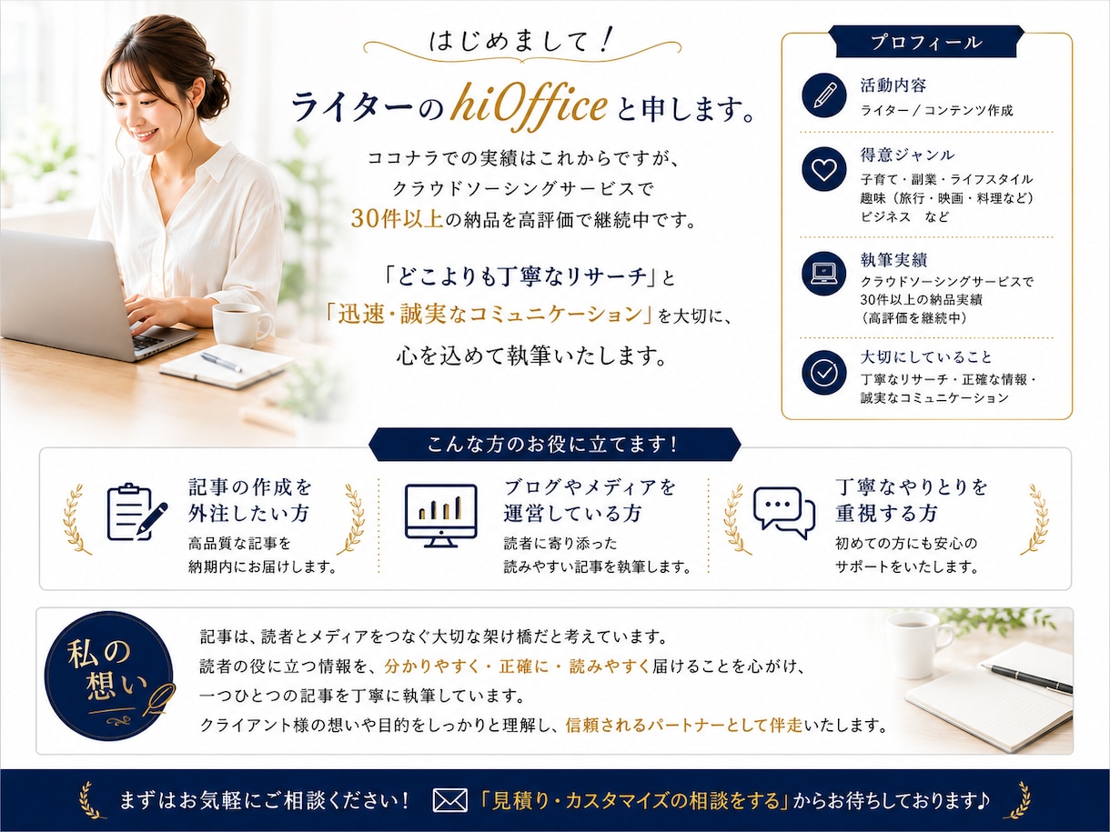 Webブログ記事・コラムを読みやすく作成します 丁寧なリサーチで、伝わる記事本文に整えます イメージ3