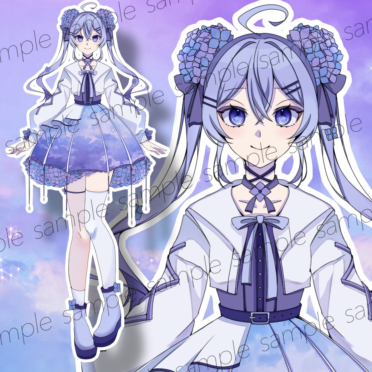 1点物！紫陽花の女の子の立ち絵を販売します IRIAMやTRPGなど用途様々！ イメージ1