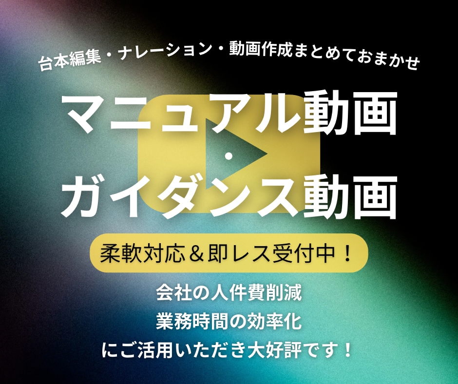 人件費削減！マニュアル動画作成まとめて承ります 台本編集からナレーション、動画作成まで全てプロにおまかせ！ イメージ1