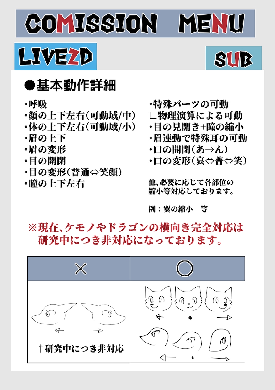 ドラゴンやケモノのVtuberモデル制作します キャラデザ～Live2Dモデリングまで一括制作！ イメージ4