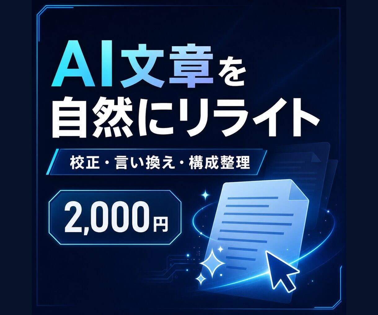 AI生成文章を自然で伝わる文に整えます 読みやすさ・言葉選び・構成まで丁寧に調整 イメージ1