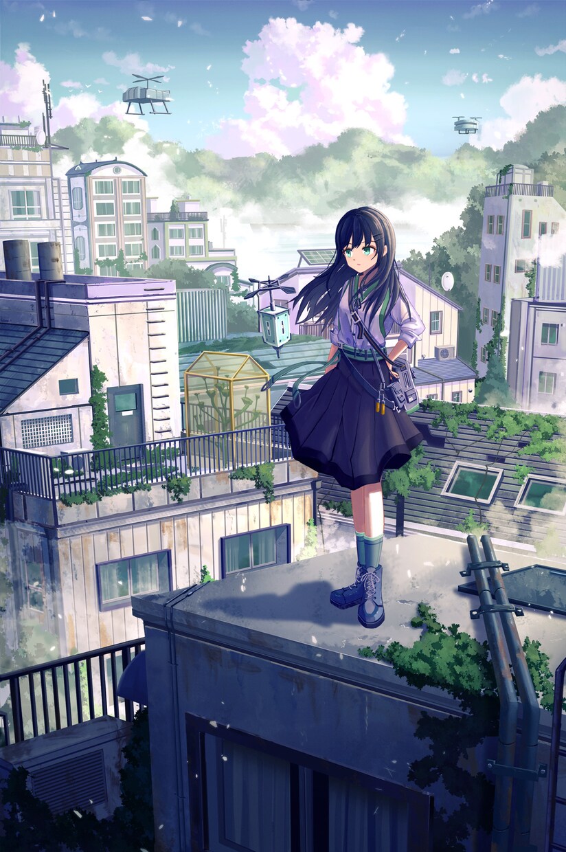 背景、キャラクター+背景の一枚絵の作成承ります ストーリー、世界観等を表現するのが得意です。 イメージ5