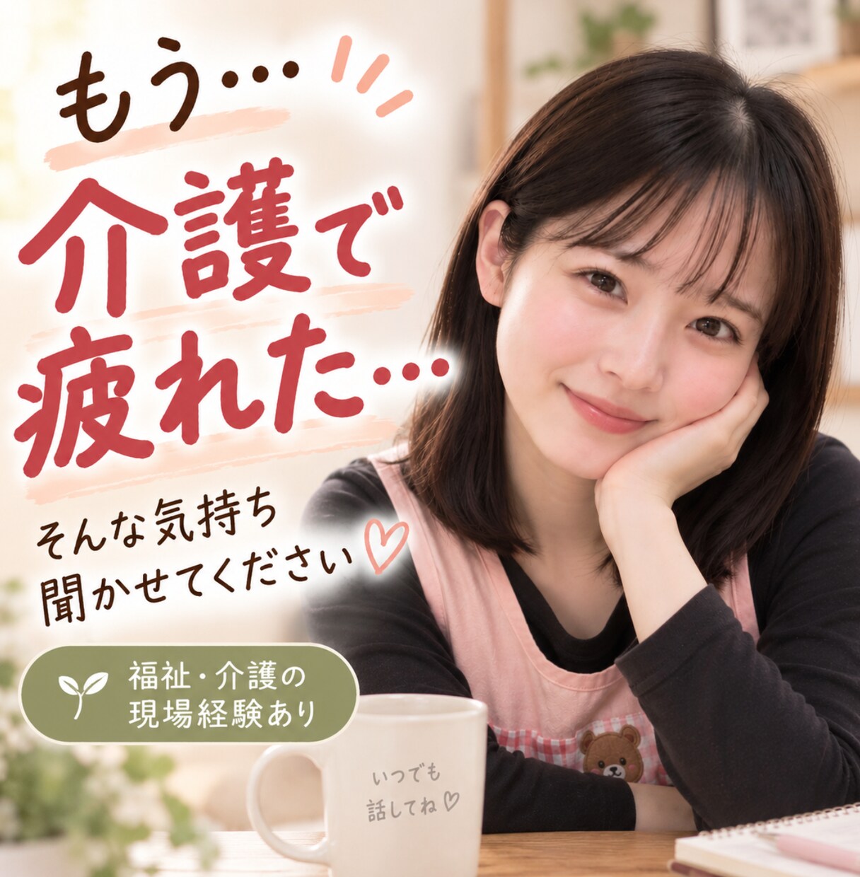 障害・介護を支えるあなたの限界な本音を聞きます 疲れた・逃げたい・優しくできない｜支える側にも非常口を イメージ1