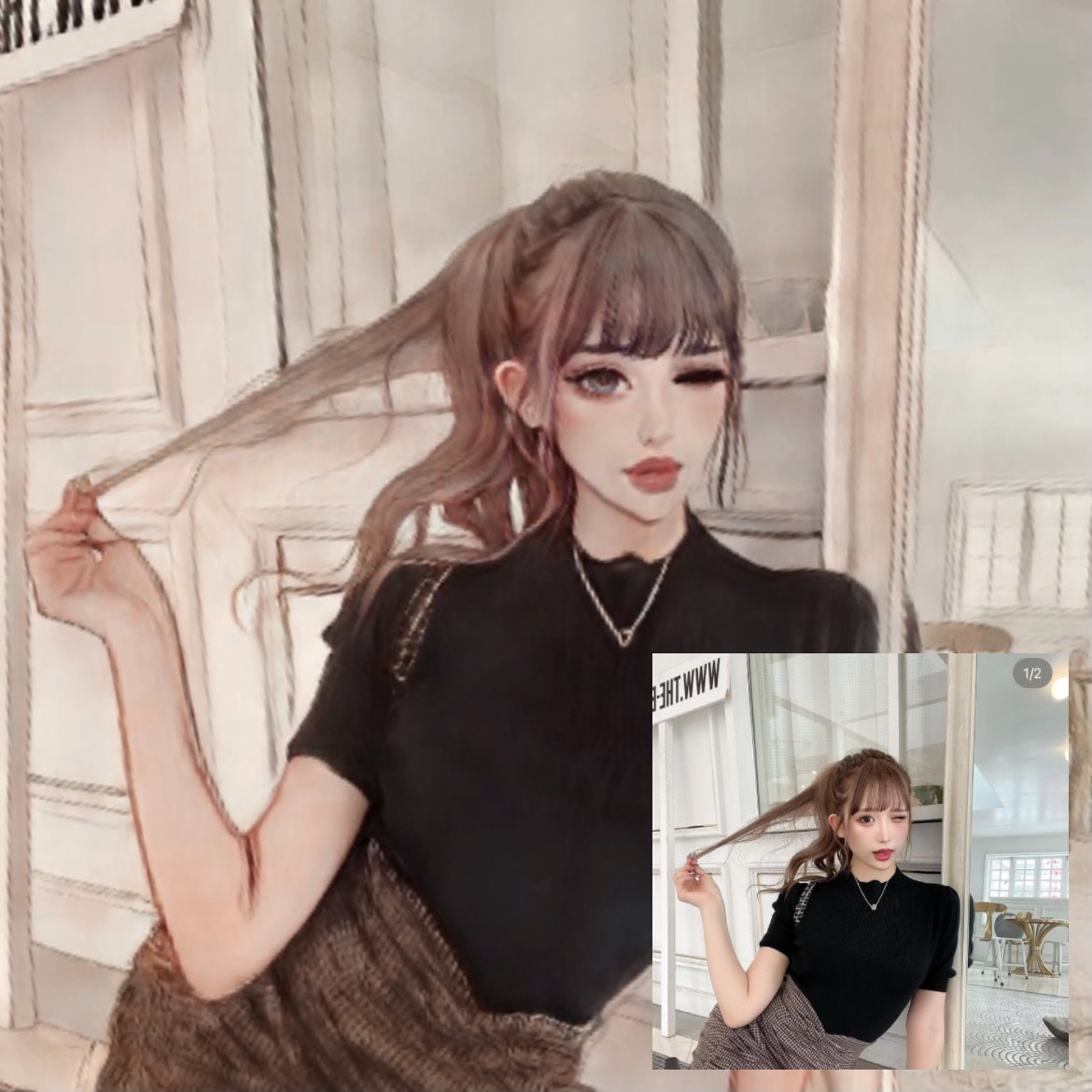 写真をアニメ風イラストにします アイコン、プレゼントや記念日に♡写真を印刷して飾るのも！ イメージ2