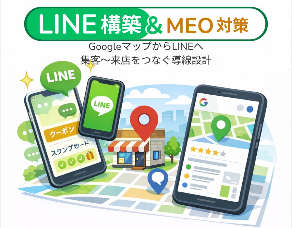 MEO×LINEで来店につなぐ導線設計します MEOで集めて、LINEで来店につなぐ導線設計 イメージ1