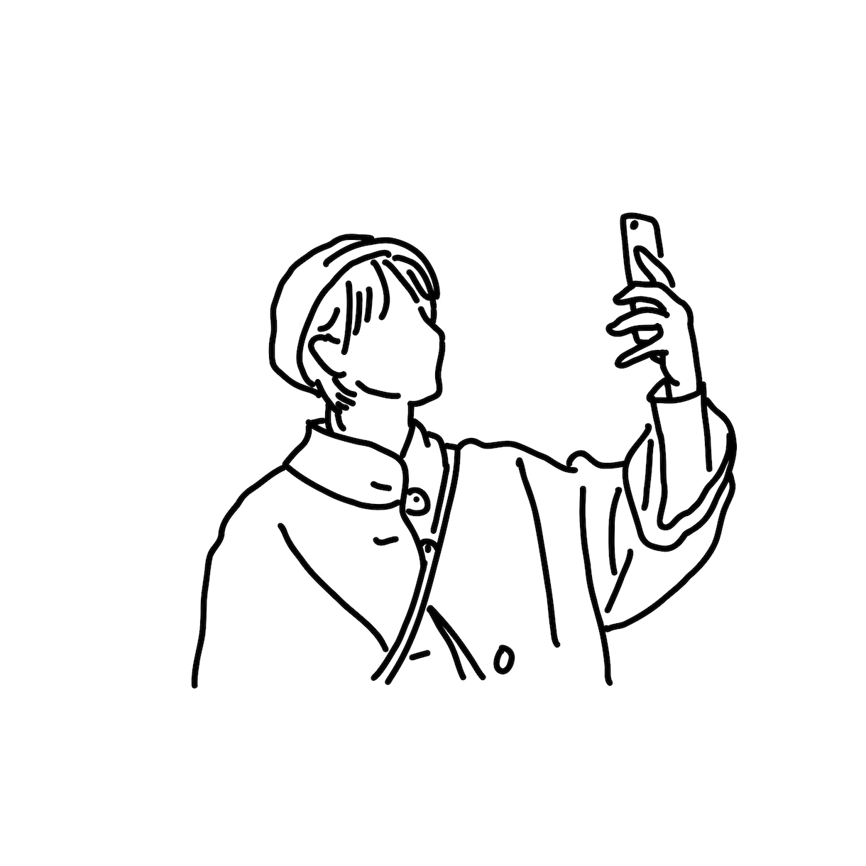 ゆるい人物線画イラスト★写真からつくります お気に入りの写真をイラストに★出品初心者のため低価格！ イメージ4