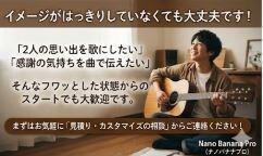 思い出や気持ちをオリジナルソングという形で残します テーマや思い出のエピソードをもとに、歌詞と楽曲を制作します イメージ3