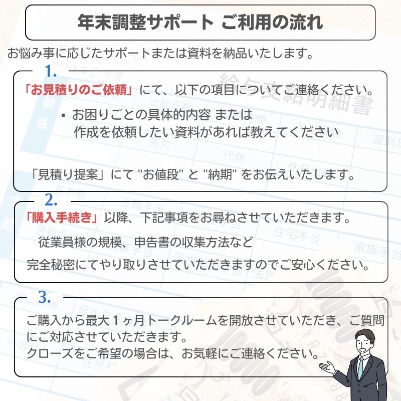 給与・年末調整の資料作成をお手伝いします 人事給与ご担当者向け・従業員向けマニュアルをサポート！ イメージ2