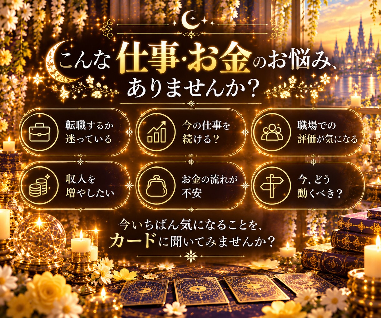 仕事・金運のお悩みをカードで紐解きます 転職・働き方・収入…仕事とお金の迷いを読み解きます イメージ2