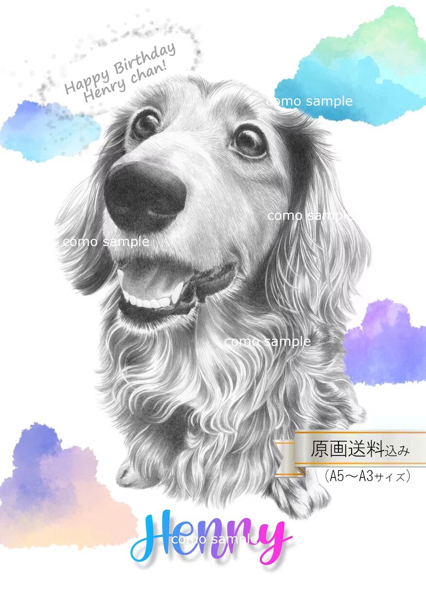 ハイクオリティなペット似顔絵を、鉛筆で手描きします ♪精密描写＊記念プレゼント＊インテリアアート＊アイコンなどに イメージ1