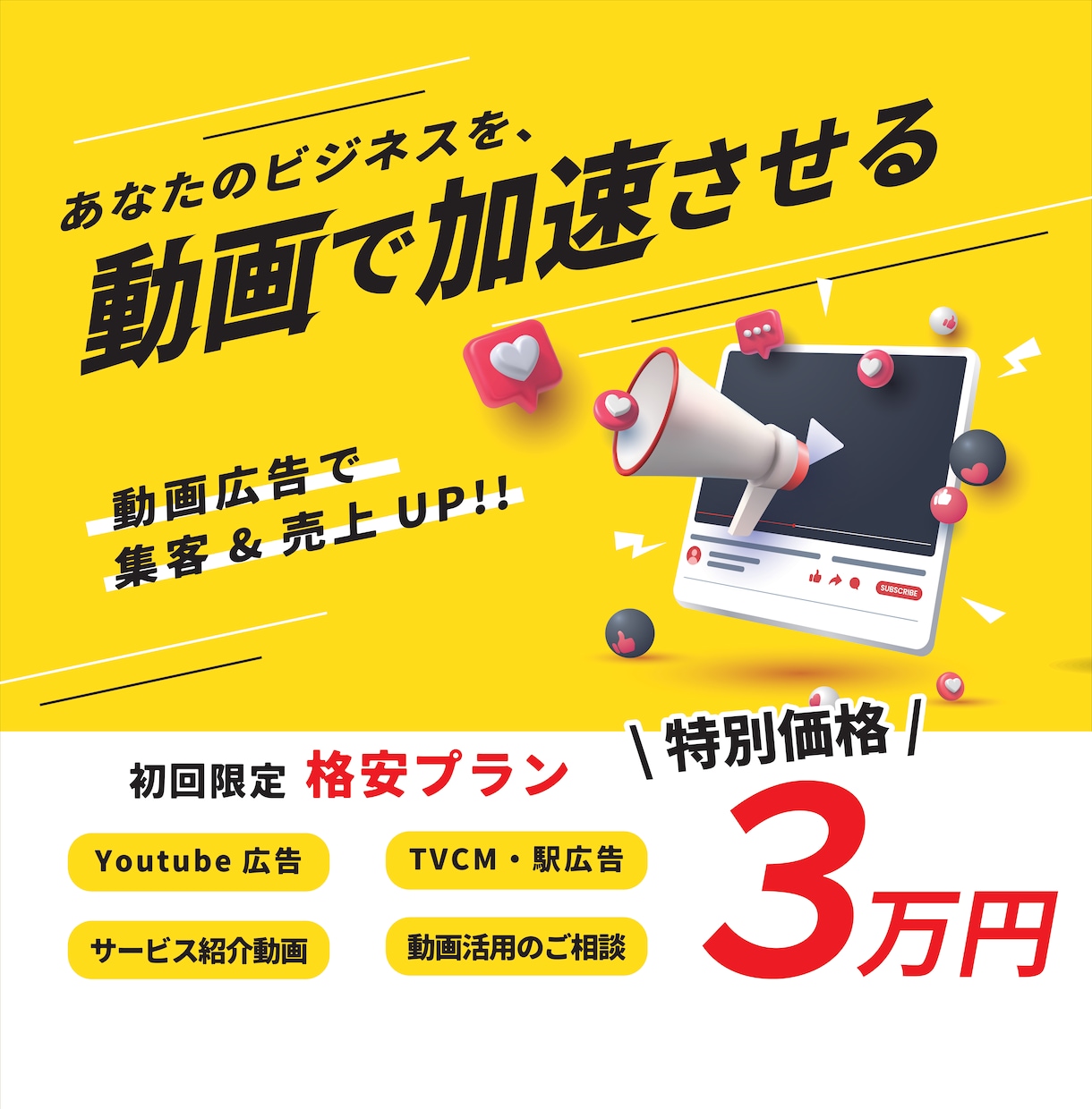 売上・集客アップ！広告動画・PR動画つくります 丸投げOK！各種広告動画おまかせください！ イメージ1