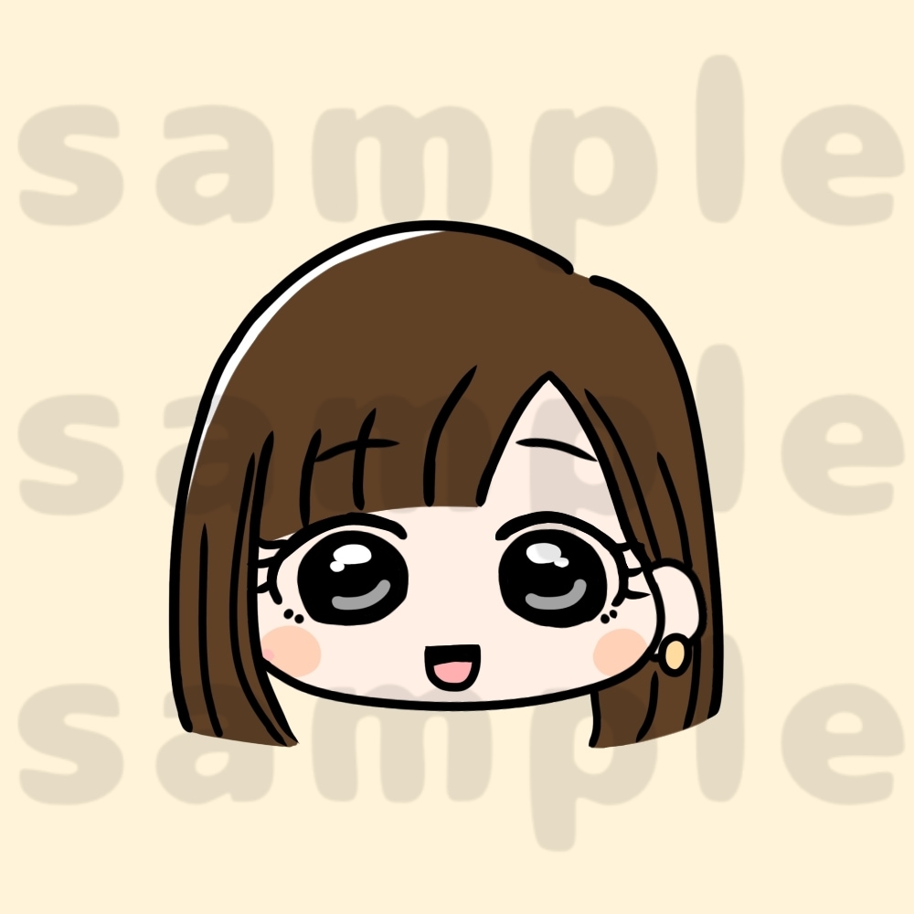 最短翌日♪商用可★SNSアイコン作成します ゆるキャラ風でかわいいお顔アイコン♪ イメージ2