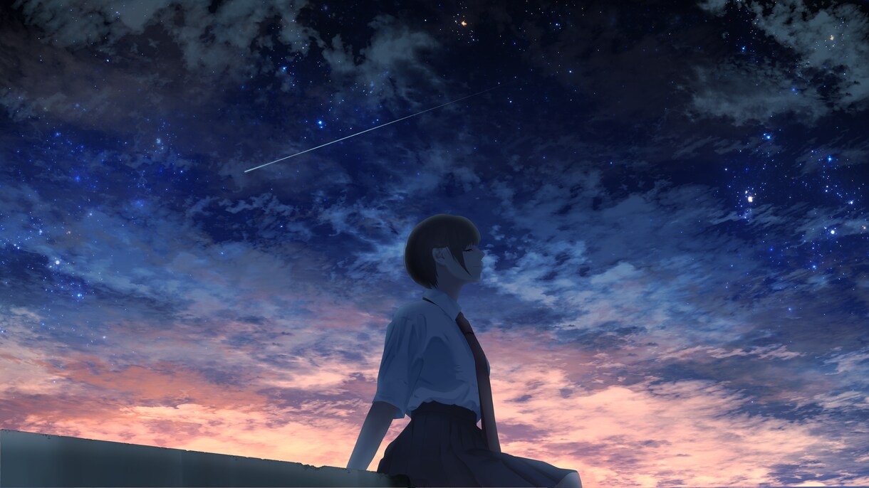背景（主に空）のイラストを制作します 夜空の背景イラストを制作いたします。 イメージ1