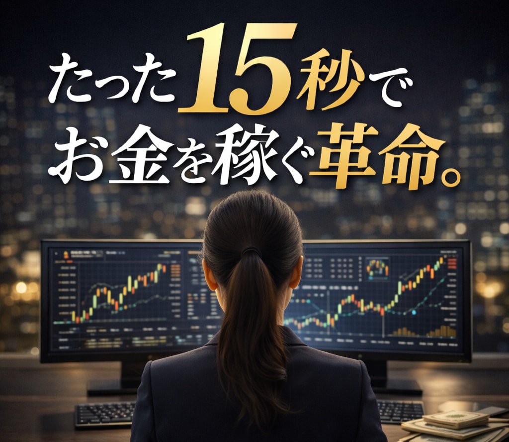 たった15秒でお金を稼ぐ革命。 最速手法教えます ある形を探すだけ。最速１５秒バイナリー手法公開します。 イメージ1