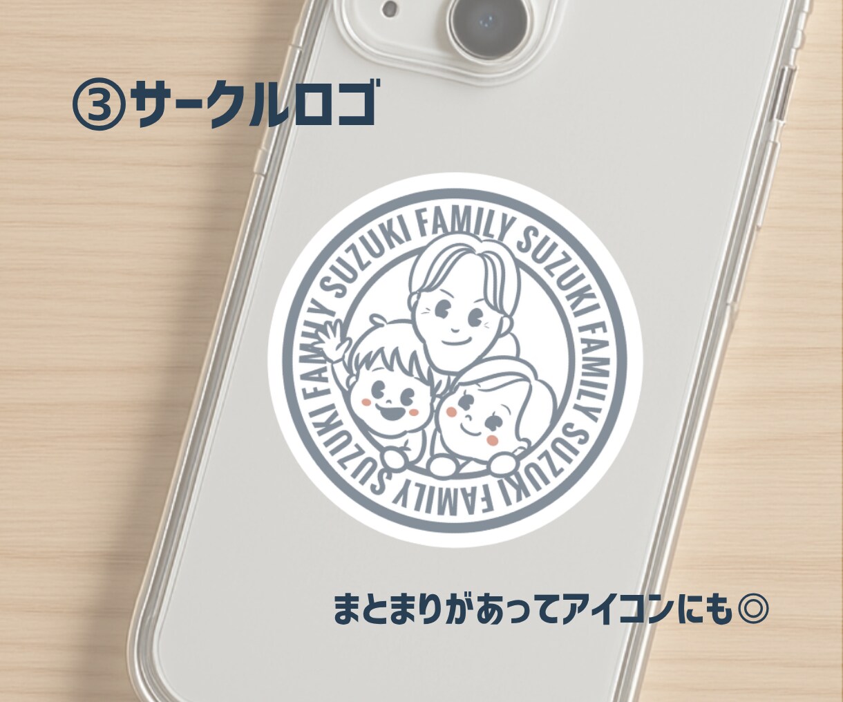 我が家のイラストロゴ【ファミリーロゴ】作ります 【5名様限定価格】文字×似顔絵で家族の“らしさ”をカタチに。 イメージ5