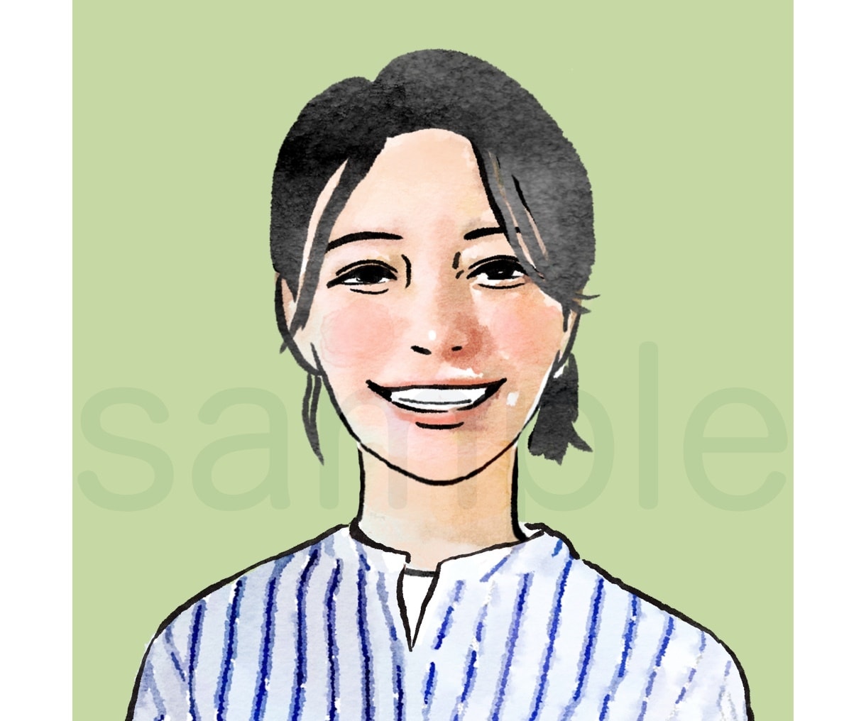 好印象の似顔絵を水彩タッチでリアル寄りに描きます 写真で顔出しをしたくない方にオススメ イメージ8