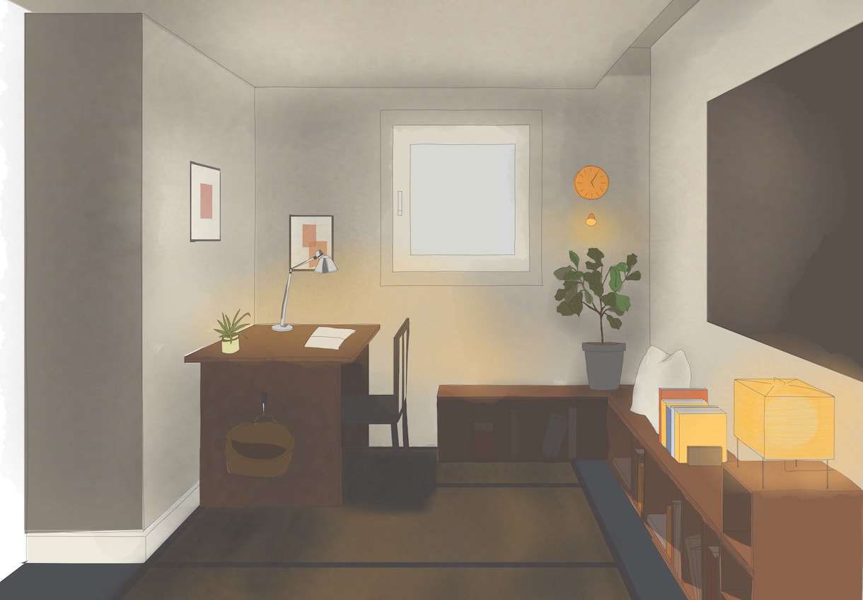 手描きで作る内観パース／家具配置も対応できます インテリアのプロが手描きで魅せる空間提案。今だけ割引価格 イメージ1