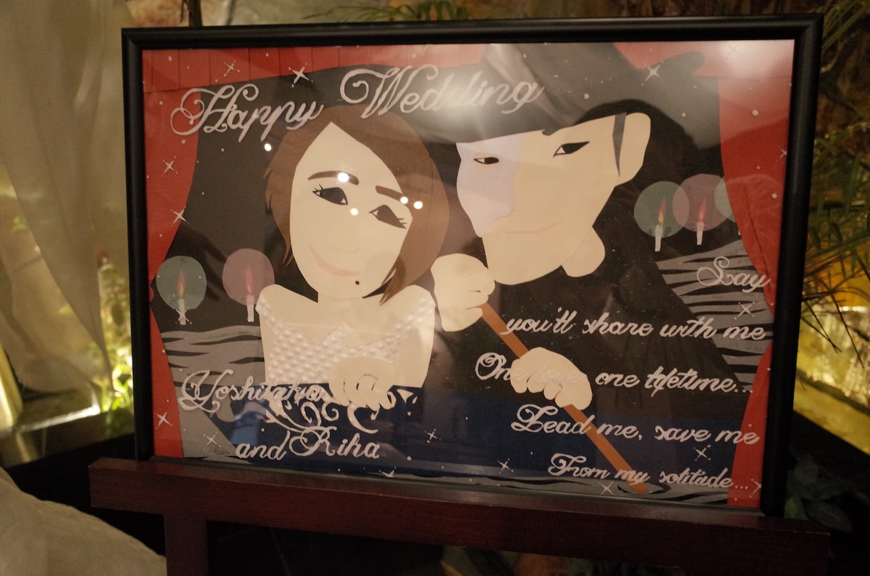 手書きで似顔絵入りのウェルカムボードを作成します 結婚式用のおしゃれなウェディングボード【額入りも選べます】 イメージ6