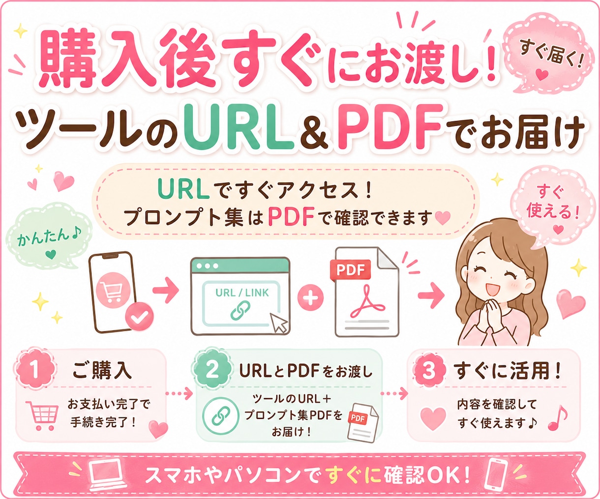 物販用ChatGPTプロンプト作成ツール提供します フリマ物販で使える50プロンプト集も豪華特典でついてきます♡ イメージ5