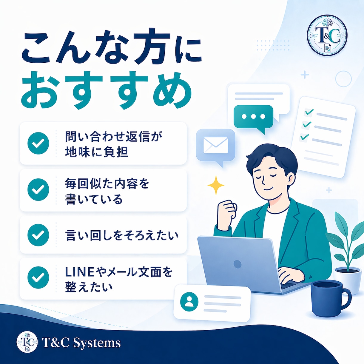 問い合わせ返信テンプレ作ります よくある返信を整理し、すぐ使える形に イメージ2