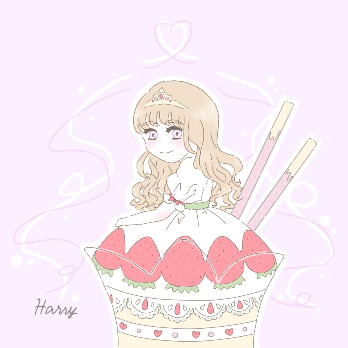 SNSのアイコン用イラストをお描きします お花やスイーツモチーフの可愛らしいイラストをお描きします！ イメージ1
