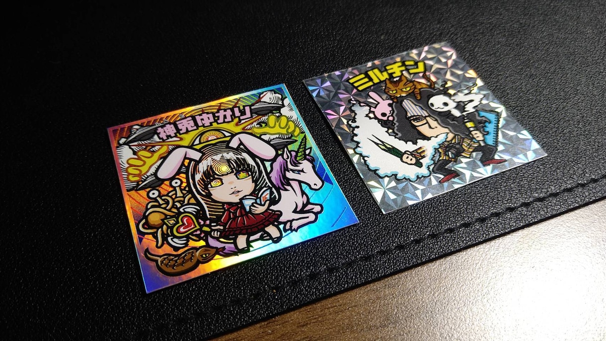 イラスト作成ご依頼者のシールを作成致します ビックリマン風名刺シールの印刷を行います。 イメージ3