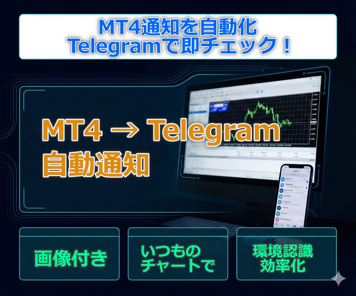 MT4のチャートをスマホで確認できます 外出先でもチャンスを逃さずMT4画面をTelegramへ転送 イメージ1