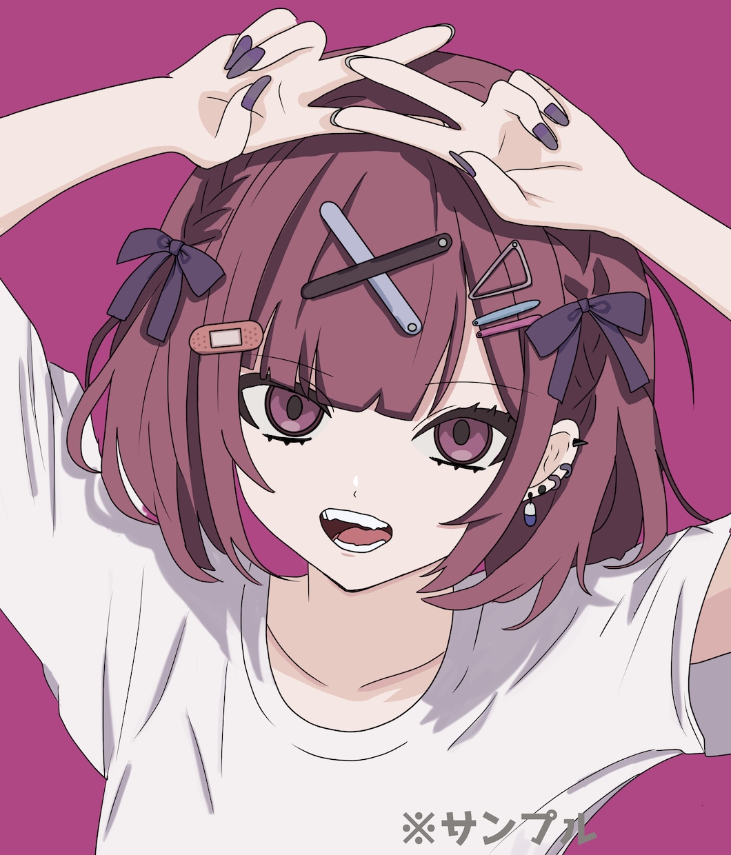 SNS,動画配信等で使えるイラスト作成します 地雷系、サブカル系、ポップ系など色々な要望にお応えします! イメージ4