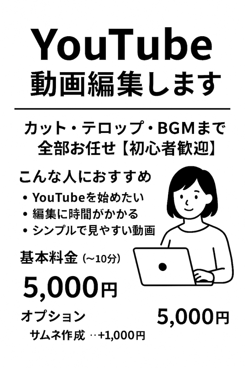 格安！YouTube動画編集します YouTube動画編集します｜カット・テロップ・BGM イメージ1
