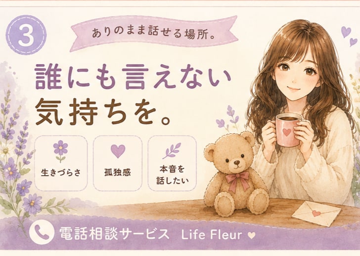 生きづらさや孤独感をお聞きします 誰にも言えない気持ちを話してスッキリしませんか？ イメージ1