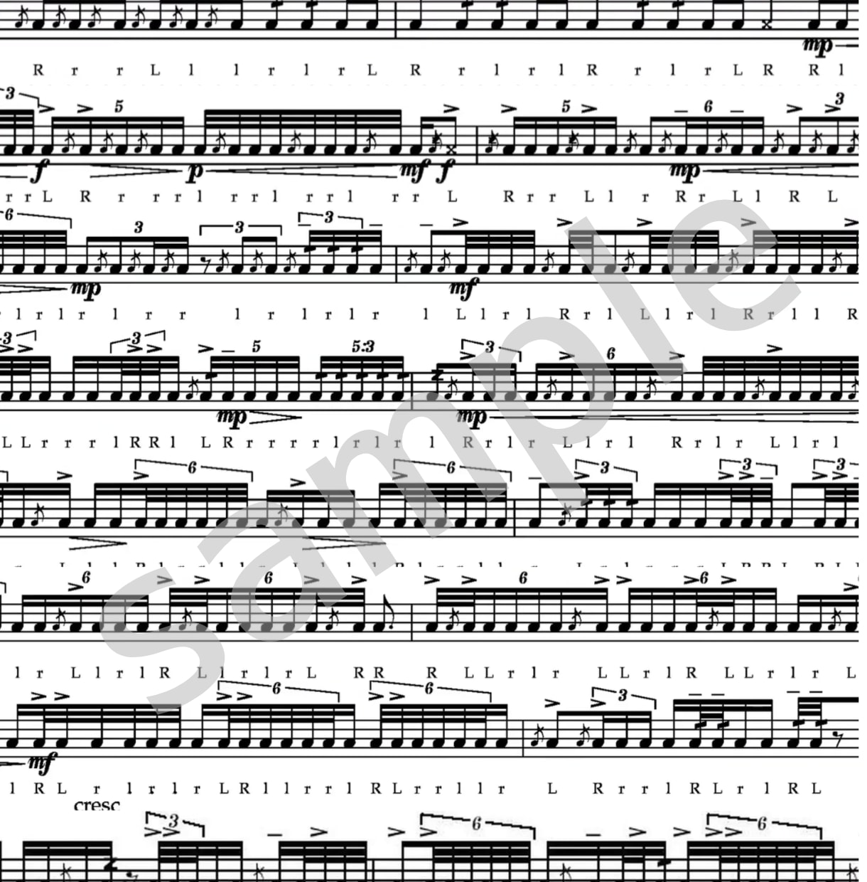 プロがお好きな楽曲のドラム譜面作ります プロ現場で使える精密な楽譜を作成します。 イメージ2