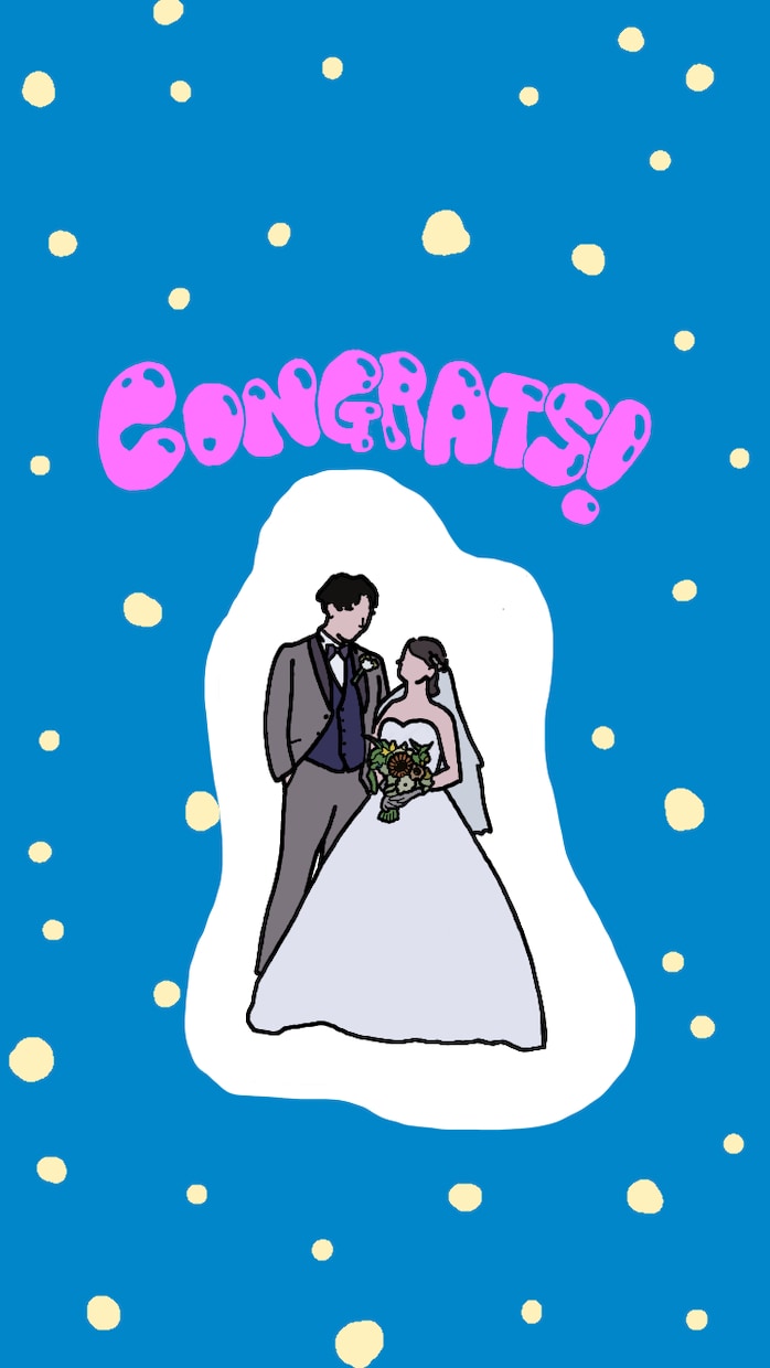 あなたの思い出写真をおしゃれなイラストに仕上げます ウェルカムボード、アイコン、結婚式、カップル イメージ4