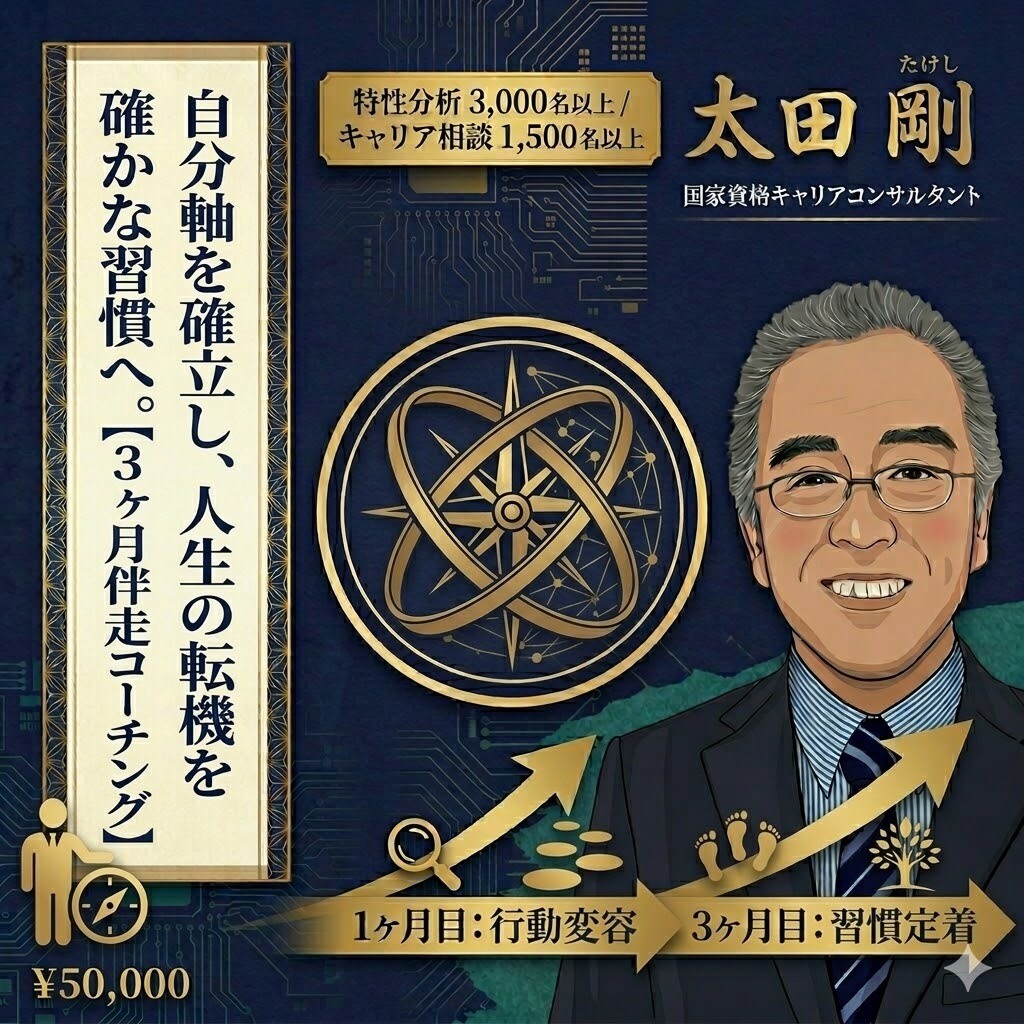 AI時代の自分軸を3ヶ月で設計・構築します 生まれ・強み・AI時代の自分戦略を一緒に設計します イメージ1