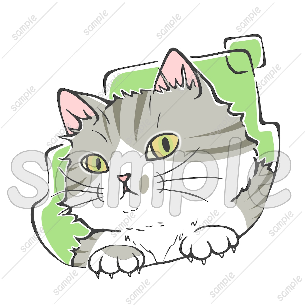 商用利用OK！猫の手書きイラスト販売しています SNS、パンフレットやチラシ、POP、名刺、印刷の素材に★C イメージ6